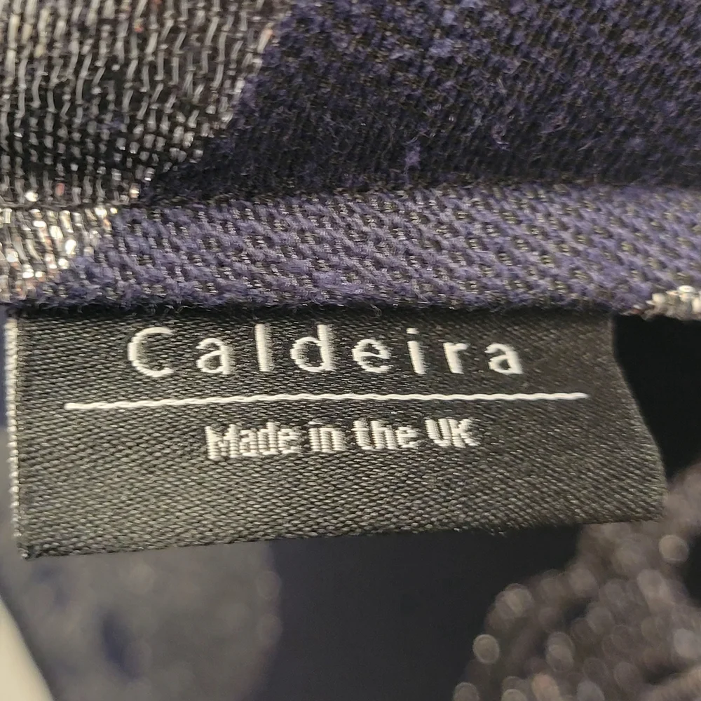 Caldeira Black, Navy and Silver Skull Accent Pillow New Rare
